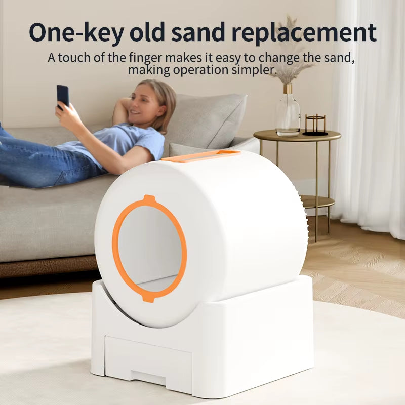 Fully Automatic Pet Cat Litter Box Automatic Cat Litter Box with APP Large Capacity Self Cleaning Litter Box for Multiple Larg
